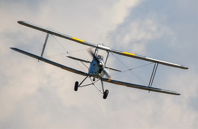 Photo of a De Havilland DH-82A Tiger Moth, vintage biplane