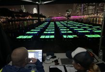 Ground station at a drone light show in Brisbane