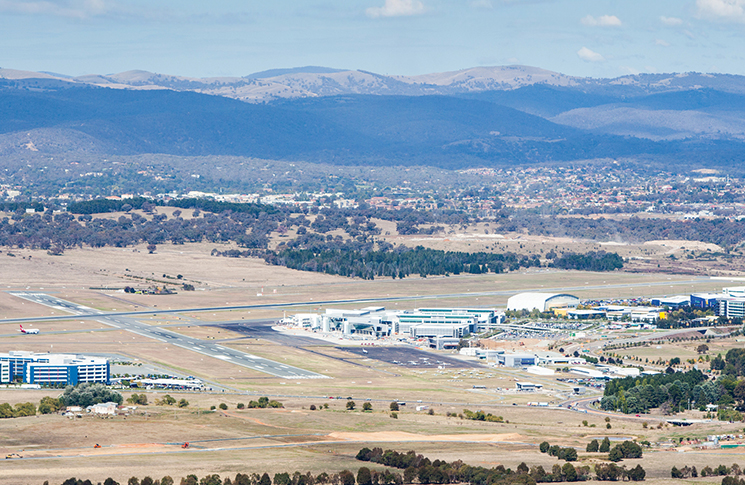 aerial image of Canberra