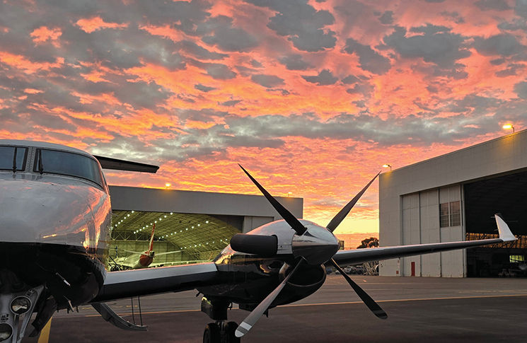 sunset at Adelaide airport