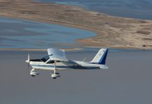 Tecnam P92 Super Echo (24-4850) flying over Lake Eyre, South Australia. Out-n-back, 2011.
