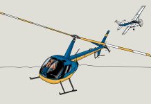 Cartoon graphic of a helicopter
