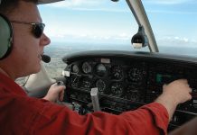 Image of a pilot in the cockpit