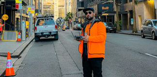 Drone flyer diary: Danny Elassad Danny Elassad flying a drone on a city street.