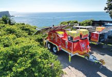 A "drone in a box" trailer used by Surf Life Saving NSW