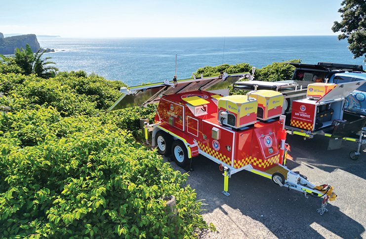 A faster path to flight A "drone in a box" trailer used by Surf Life Saving NSW