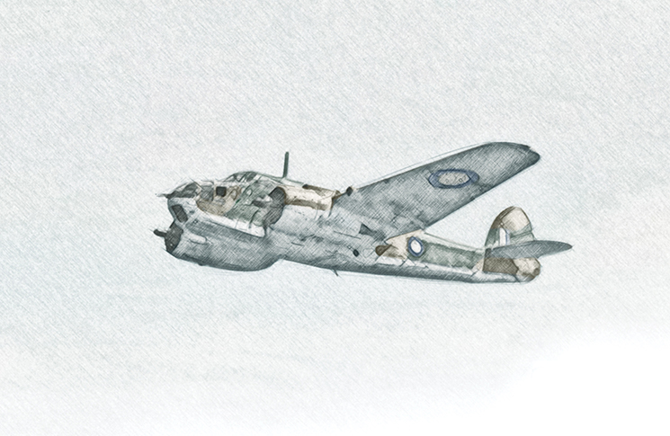 A Bristol Beaufort flying through the air