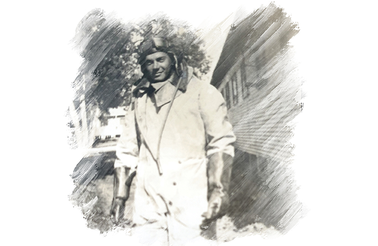Laurie Smith in a pilot uniform