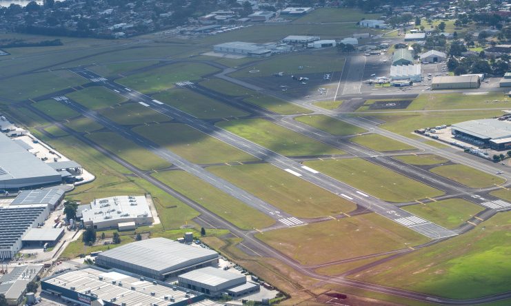 An aerial view of Bankstown airport.