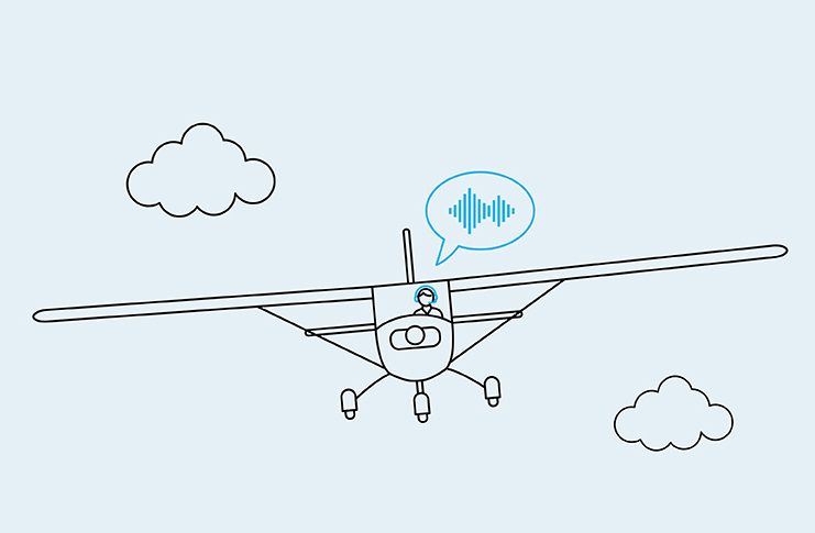Say, see, avoid: painting a safety picture at non‑controlled aerodromes A line drawing of an aeroplane with a speech bubble next to it