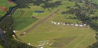 Aerial view of an aerodrome