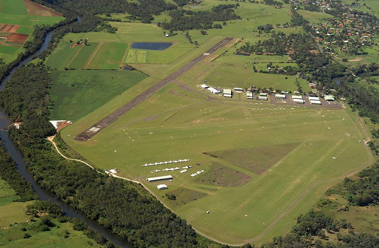 Aerial view of an aerodrome