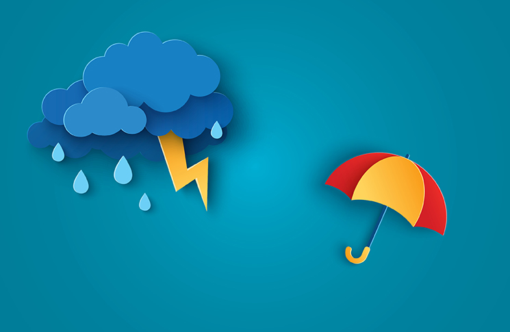 A thundercloud and an umbrella