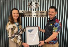Hard work takes flight: Jake Polkinghorne awarded CASA Safety Manager Scholarship Jake Polkinghorne (right) receives the CASA Safety Manager Scholarship from Clare Willmont, Senior CASA Inspector (left), at CASA's Perth office.
