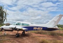 Braking bad The damaged Cessna 310R, VH-NXA, after the accident