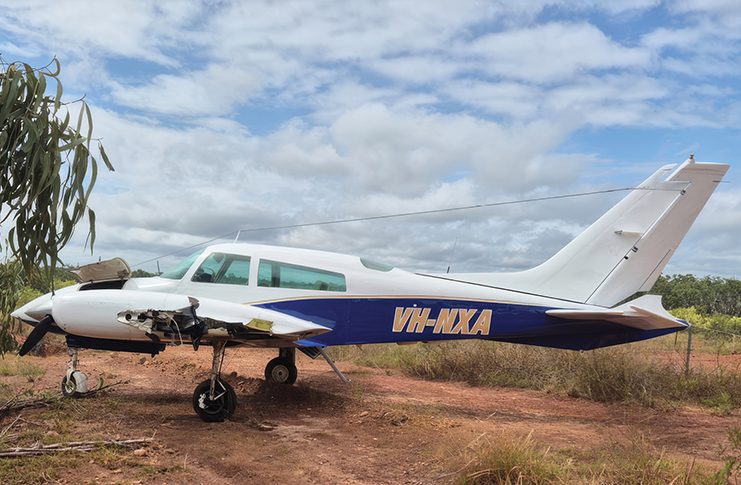 Braking bad The damaged Cessna 310R, VH-NXA, after the accident