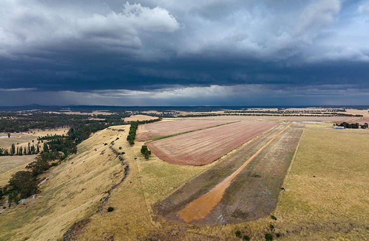 Aerial view of the Australian countryside